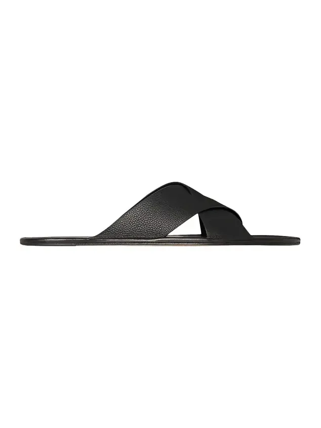 Malick Leather Crisscross Slide Sandals Malick Leather Crisscross Slide Sandals