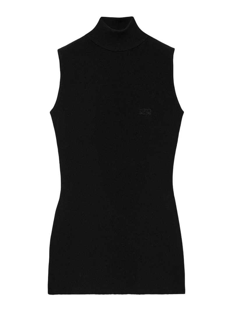 Turtleneck Sleeveless Knit Sweater