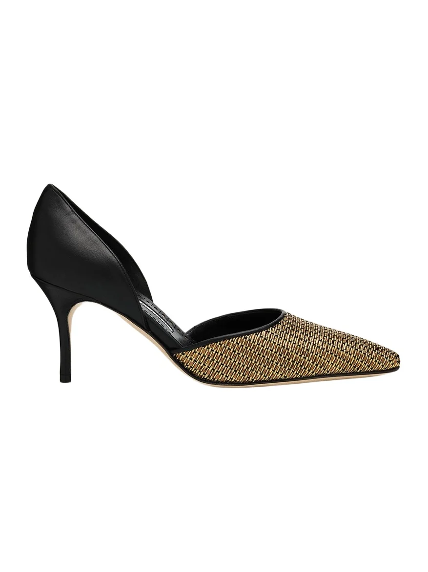70mm Taylerbinu Woven Metallic and Leather Pumps 70mm Taylerbinu Woven Metallic and Leather Pumps