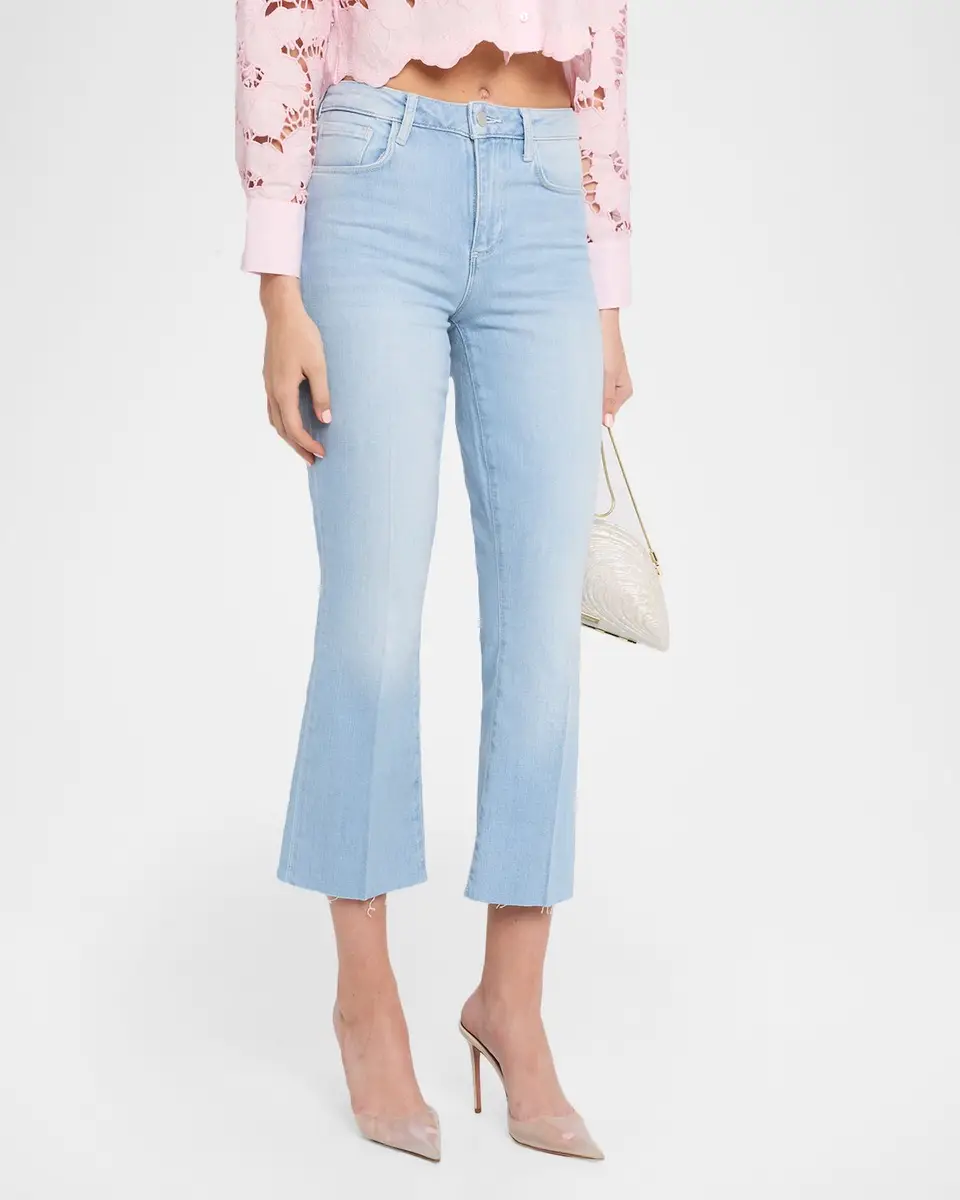 L'Agence Kendra High-Rise Crop Flare Jeans with Raw Hem | Thumbnail 4 L'Agence Kendra High-Rise Crop Flare Jeans with Raw Hem | Thumbnail 4