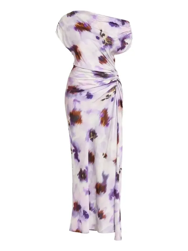 Poppy One-Shoulder Satin Midi Dress Poppy One-Shoulder Satin Midi Dress