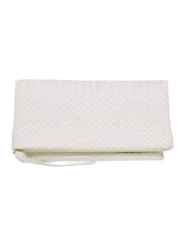 Folded Nappa Leather Clutch Bag