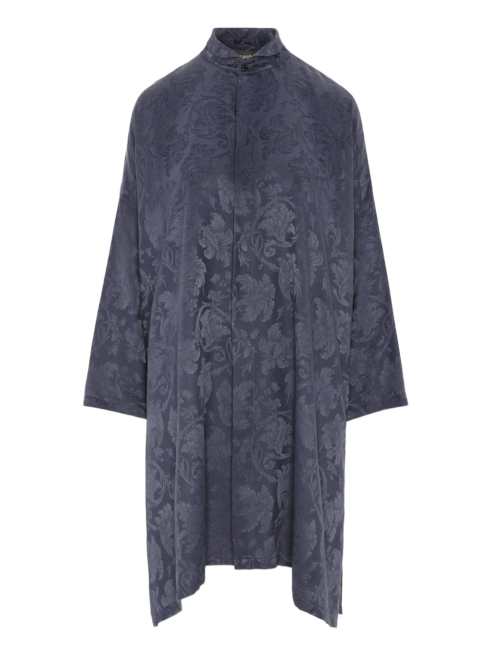 Wide A-Line Double Stand Collar Shirt - Very Long Length With Slits