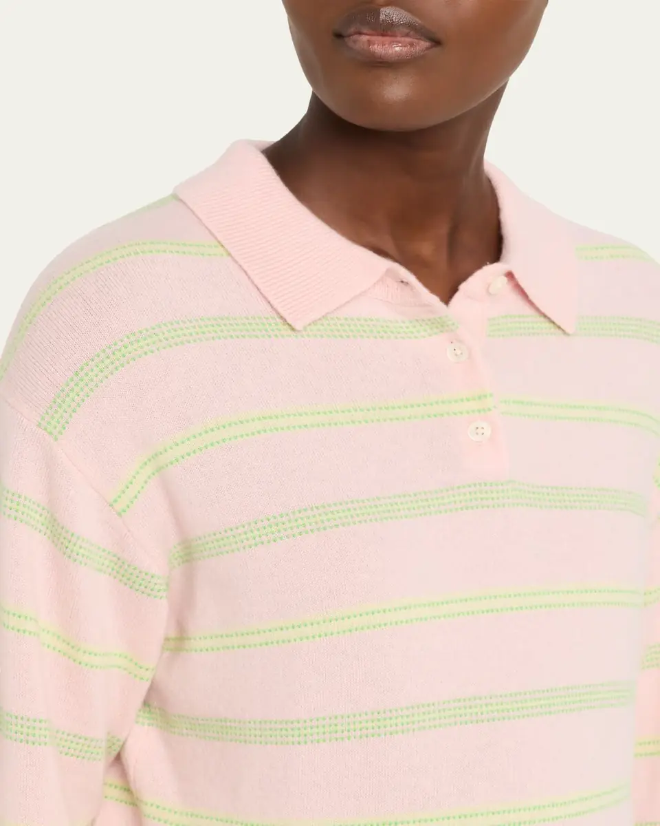 Guest in Residence Collegiate Striped Cashmere Polo | Thumbnail 5 Guest in Residence Collegiate Striped Cashmere Polo | Thumbnail 5