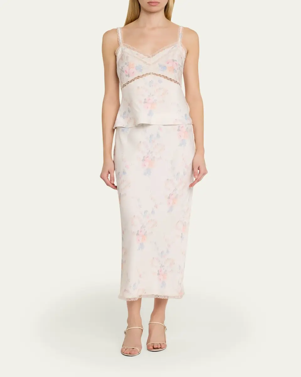 LoveShackFancy Kalo Satin Maxi Skirt | Thumbnail 2 LoveShackFancy Kalo Satin Maxi Skirt | Thumbnail 2