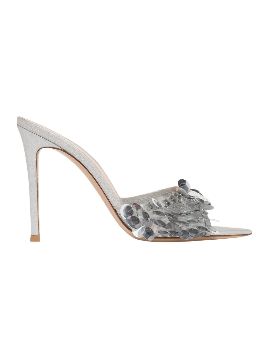 Gianvito Rossi 105mm Sequined Mesh Mule Sandals