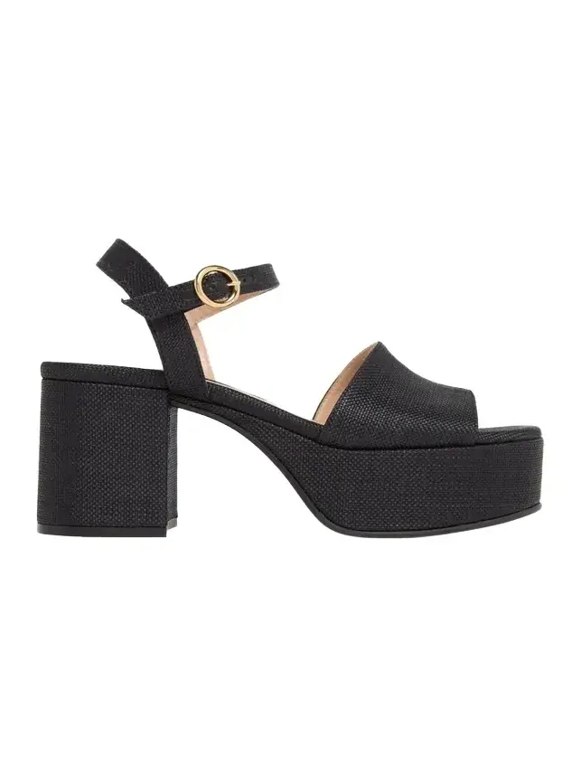 35mm Canvas Platform Block-Heel Sandals