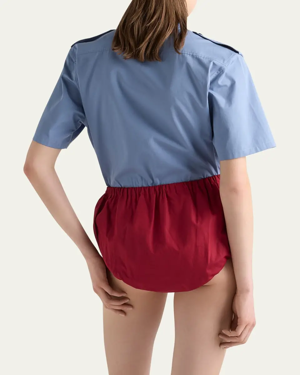 Prada Short-Sleeve Cotton Utility Shirt | Thumbnail 3