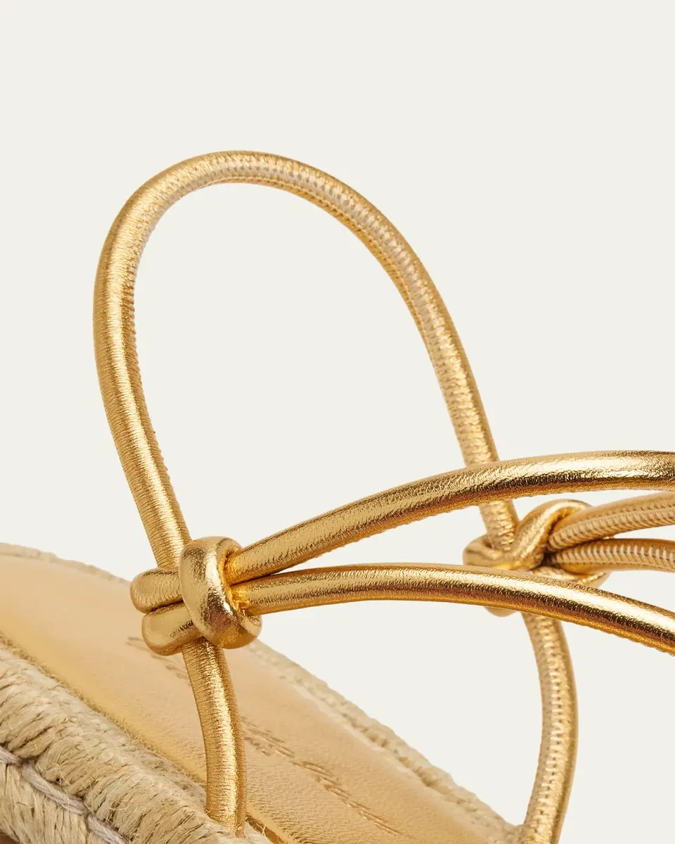 Gianvito Rossi Metallic Nappa Leather Espadrille Sandals | Thumbnail 5 Gianvito Rossi Metallic Nappa Leather Espadrille Sandals | Thumbnail 5