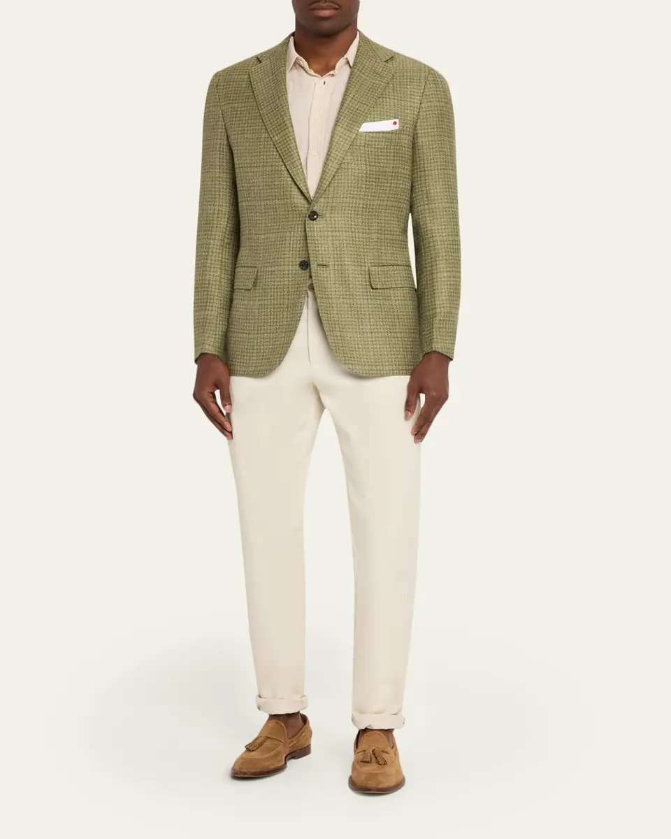 Kiton Men's Tonal Plaid Wool-Blend Single-Breasted Sport Coat | Thumbnail 2