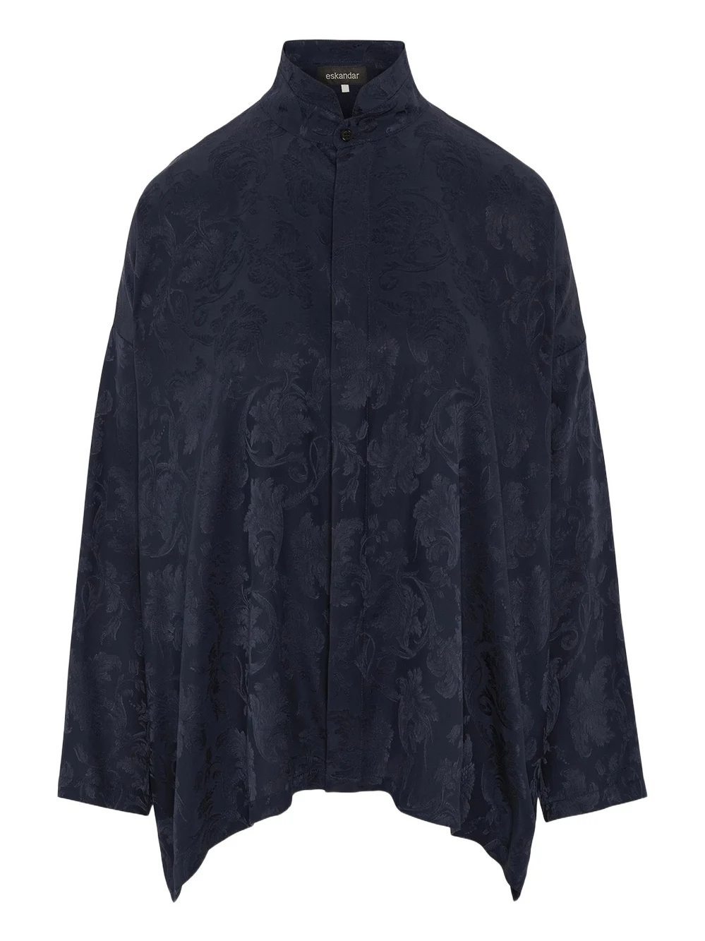 Wide A-Line Double Stand Collar Shirt - Mid Plus Length Wide A-Line Double Stand Collar Shirt - Mid Plus Length