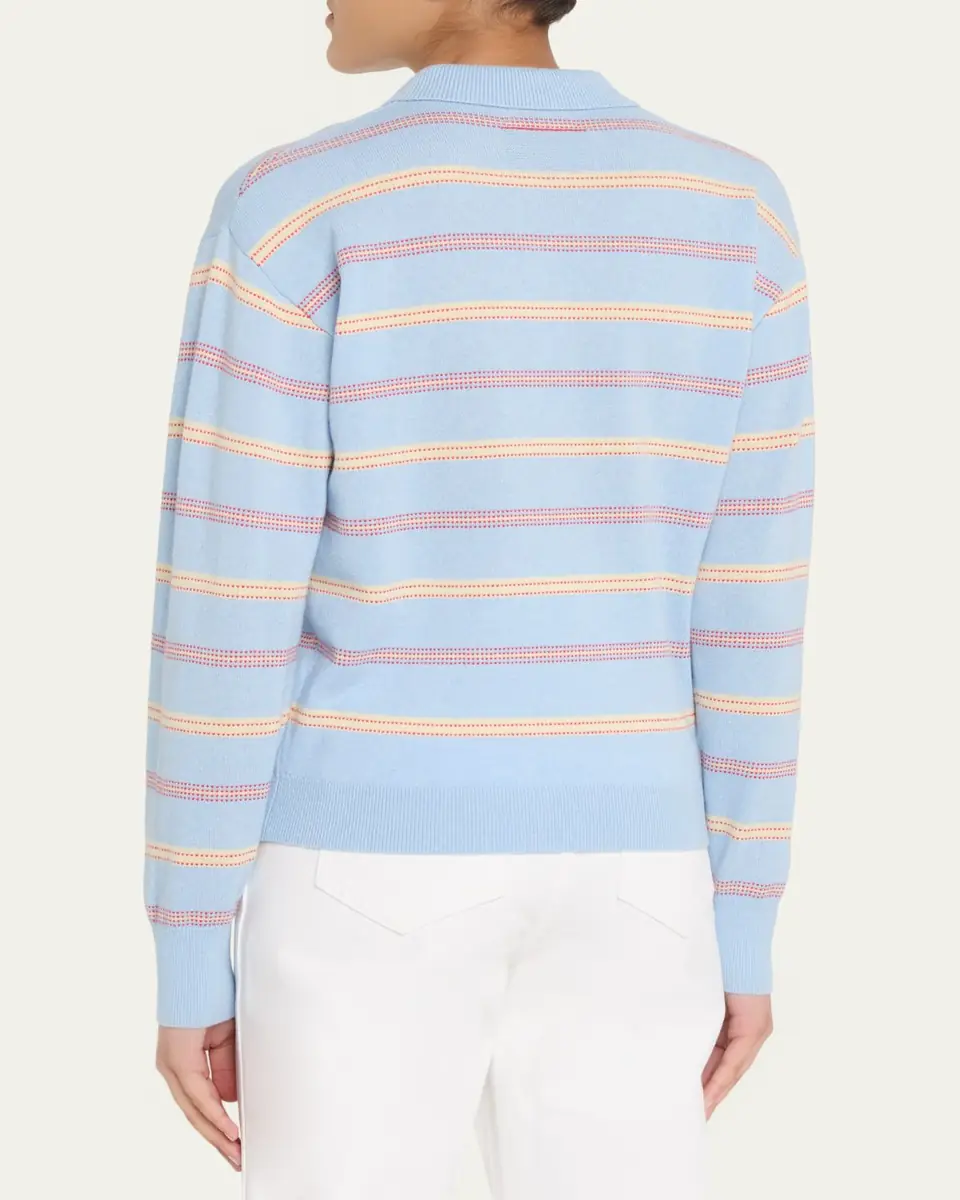 Guest in Residence Collegiate Striped Cashmere Polo | Thumbnail 3 Guest in Residence Collegiate Striped Cashmere Polo | Thumbnail 3