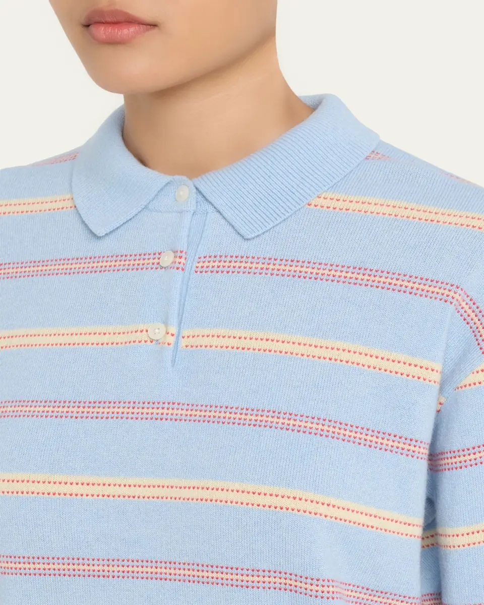 Guest in Residence Collegiate Striped Cashmere Polo | Thumbnail 5 Guest in Residence Collegiate Striped Cashmere Polo | Thumbnail 5