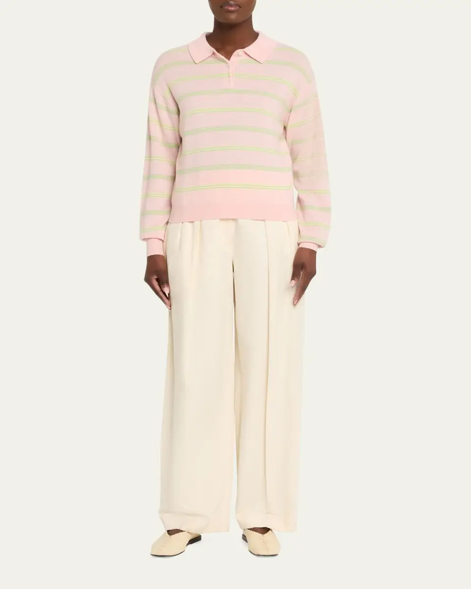 Guest in Residence Collegiate Striped Cashmere Polo | Thumbnail 6 Guest in Residence Collegiate Striped Cashmere Polo | Thumbnail 6