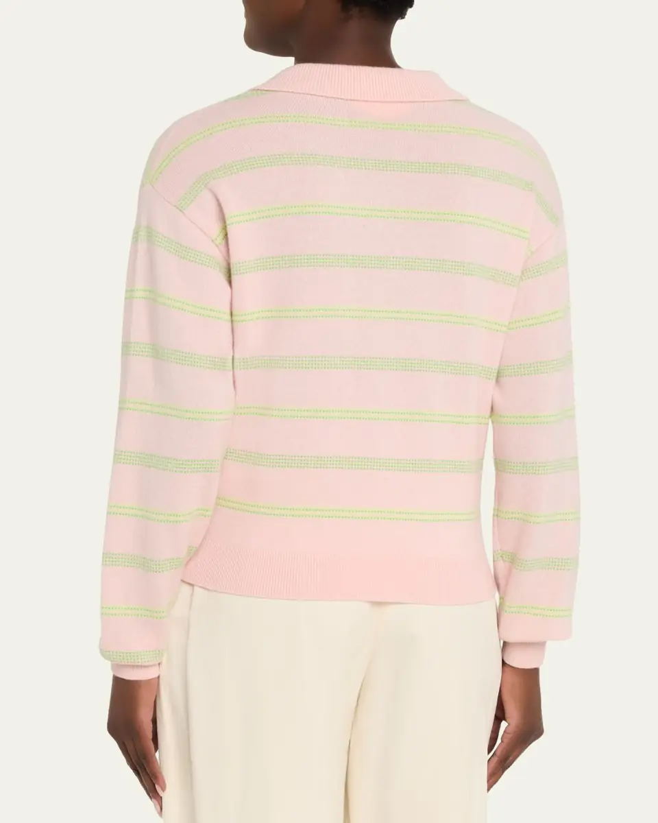 Guest in Residence Collegiate Striped Cashmere Polo | Thumbnail 7 Guest in Residence Collegiate Striped Cashmere Polo | Thumbnail 7