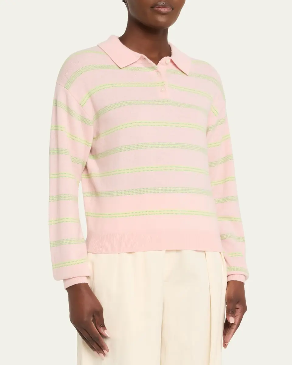 Guest in Residence Collegiate Striped Cashmere Polo | Thumbnail 8 Guest in Residence Collegiate Striped Cashmere Polo | Thumbnail 8