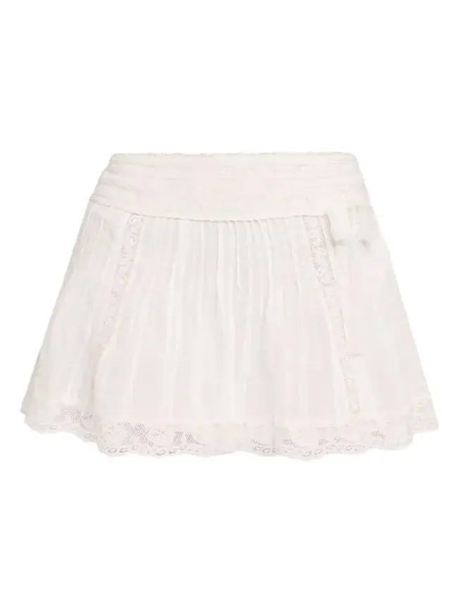 LoveShackFancy Solena Cotton Victorian Mini Skirt