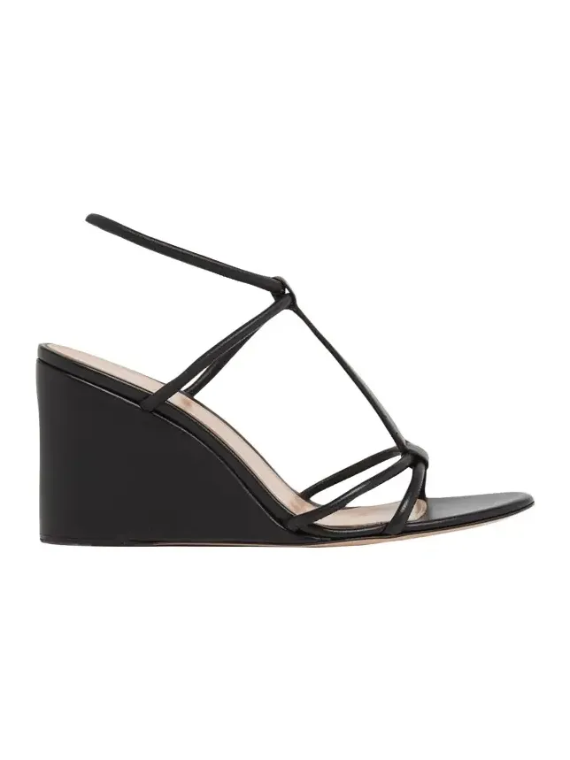 85mm Strappy Leather Wedge Sandals 85mm Strappy Leather Wedge Sandals