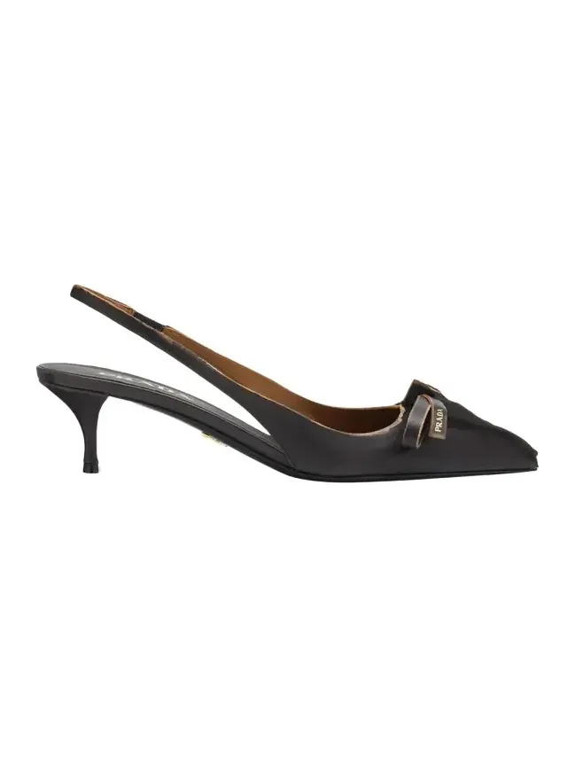 55mm Brushed Leather Slingback Pumps 55mm Brushed Leather Slingback Pumps