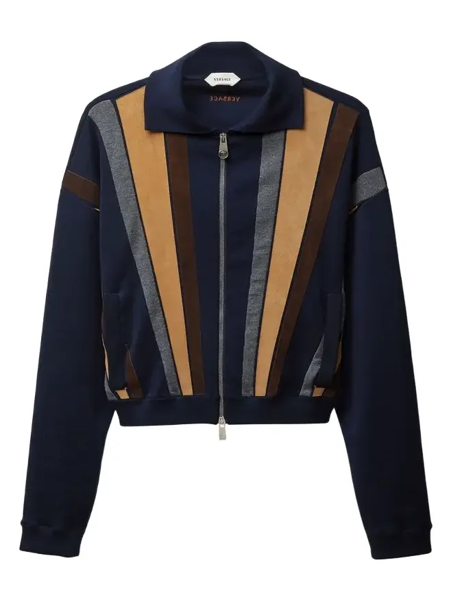 Colorblocked Wool-Blend Zip-Up Blouson Jacket