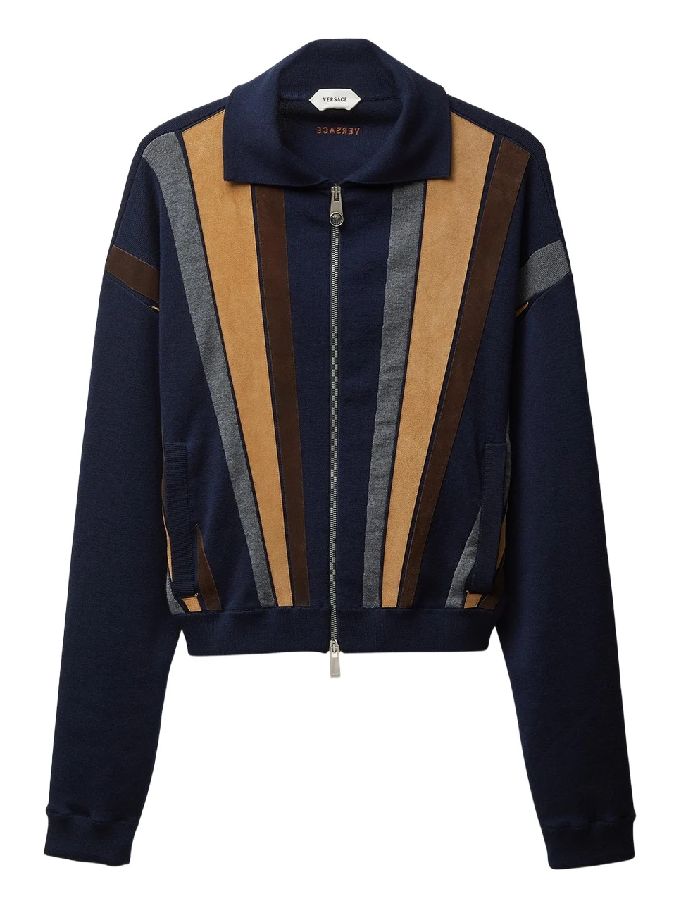 Colorblocked Wool-Blend Zip-Up Blouson Jacket