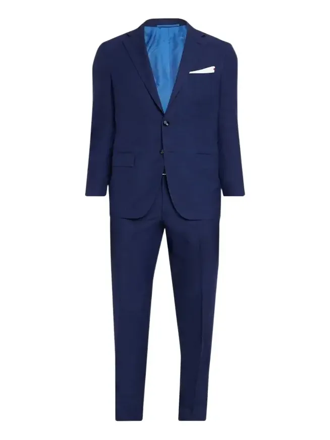 Men's Textured Check Wool and Silk Two-Piece Suit Men's Textured Check Wool and Silk Two-Piece Suit