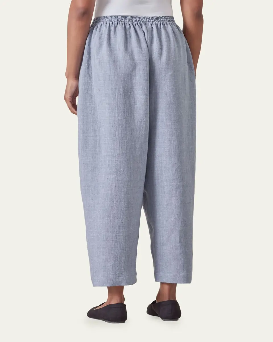Eskandar Melange Linen Japanese Trousers | Thumbnail 2