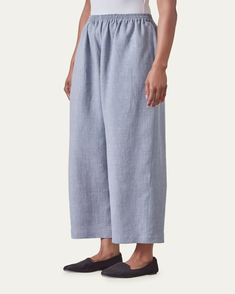 Eskandar Melange Linen Japanese Trousers | Thumbnail 3