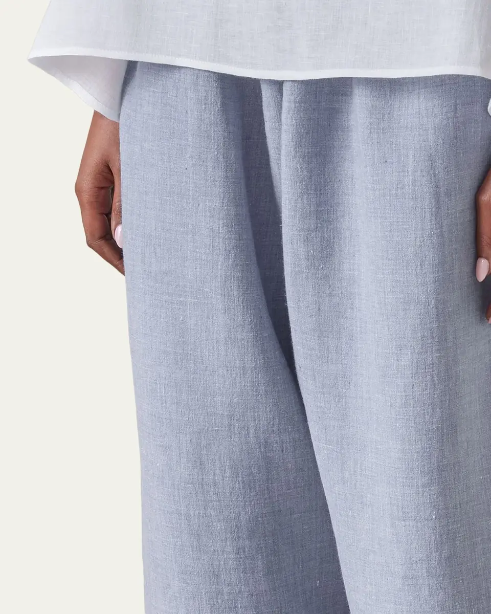 Eskandar Melange Linen Japanese Trousers | Thumbnail 4