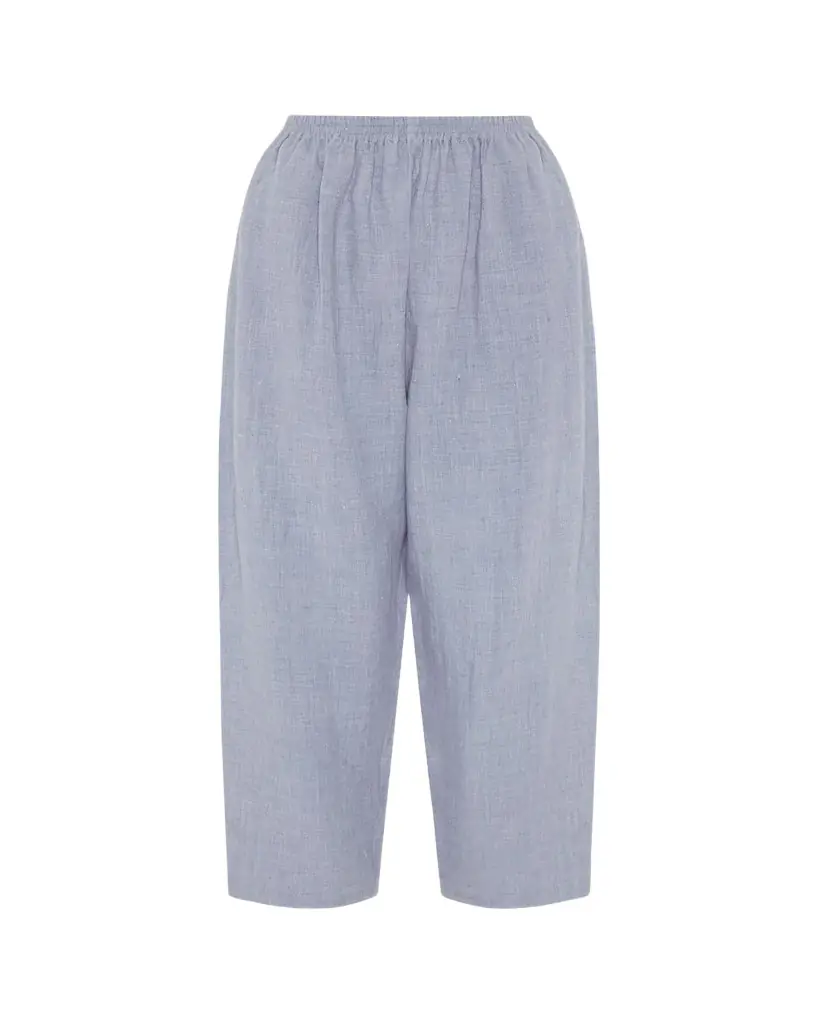 Eskandar Melange Linen Japanese Trousers | Image 1 Eskandar Melange Linen Japanese Trousers | Image 1
