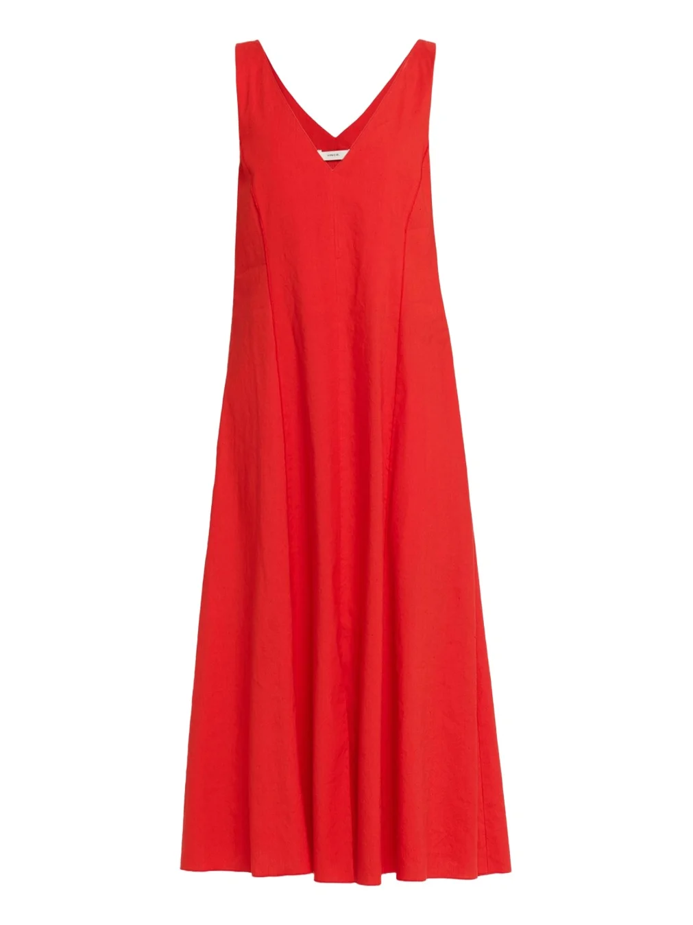 Vince V-Neck Linen Midi Dress