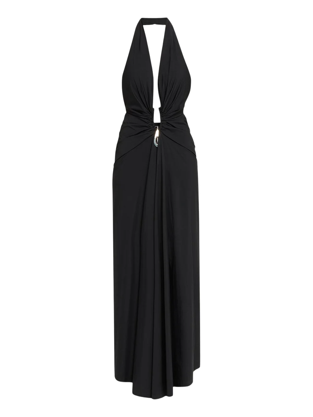 Crystal Pendant Plunging Halter Maxi Dress Crystal Pendant Plunging Halter Maxi Dress
