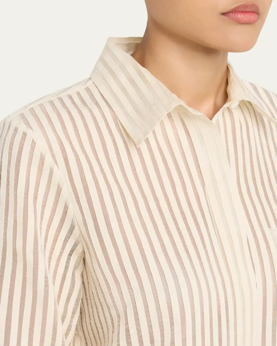 TWP Boyfriend Shirt in Ribbon on Organza | Thumbnail 5 TWP Boyfriend Shirt in Ribbon on Organza | Thumbnail 5