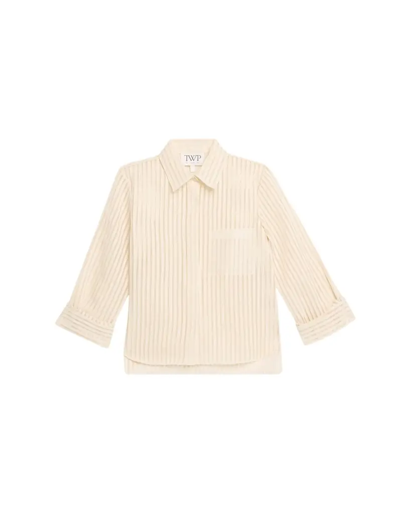 TWP Boyfriend Shirt in Ribbon on Organza | Image 1 TWP Boyfriend Shirt in Ribbon on Organza | Image 1