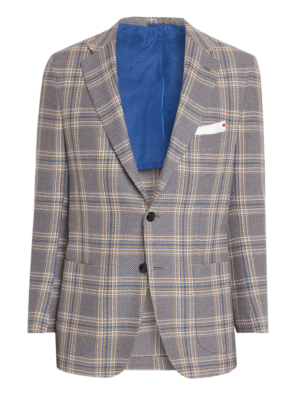 Men's Plaid Cashmere and Linen Single-Breasted Sport Coat Men's Plaid Cashmere and Linen Single-Breasted Sport Coat