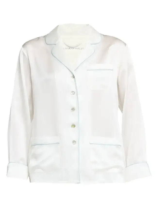 Coco Solid Silk Satin Pajama Set
