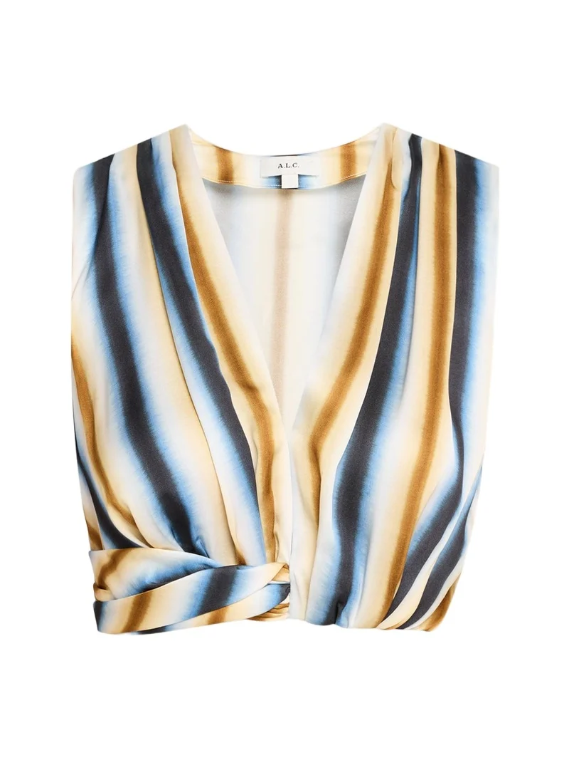 A.L.C. Brooklyn Twist-Hem Crop Top