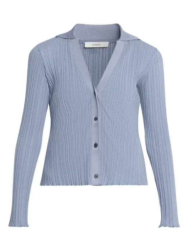 Variegated Rib Polo Cardigan Variegated Rib Polo Cardigan
