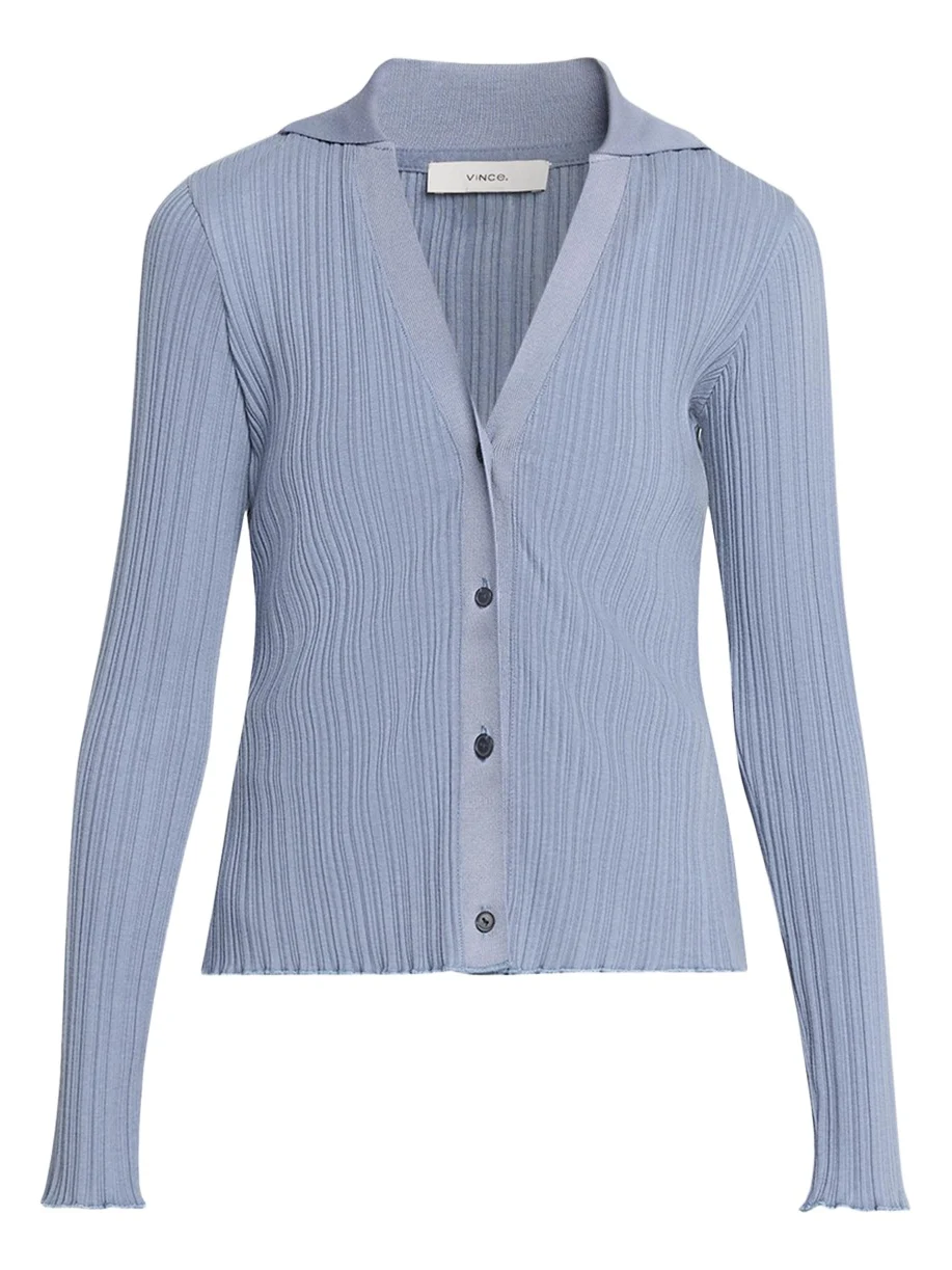 Variegated Rib Polo Cardigan Variegated Rib Polo Cardigan
