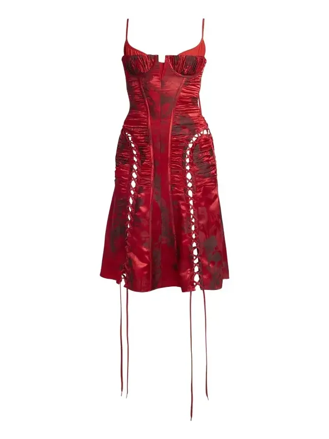 Certified Fluid Viscose Floral Jacquard Corset Dress Certified Fluid Viscose Floral Jacquard Corset Dress