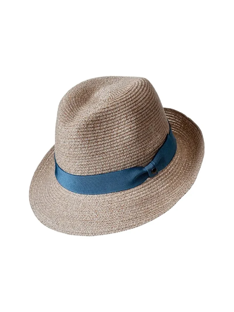 Inverni Men's Small-Brim Woven Hemp Panama Hat