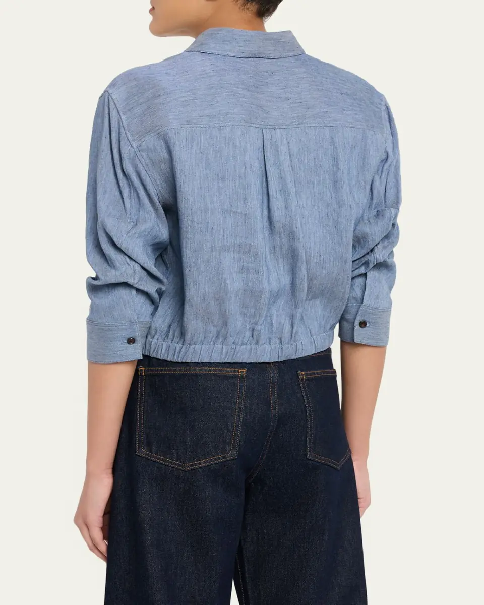 Theory Cropped Button-Front Shirt | Thumbnail 3 Theory Cropped Button-Front Shirt | Thumbnail 3