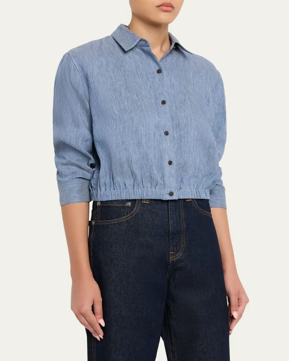 Theory Cropped Button-Front Shirt | Thumbnail 4 Theory Cropped Button-Front Shirt | Thumbnail 4