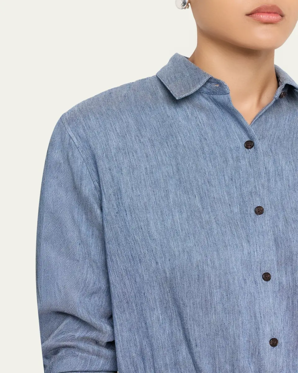 Theory Cropped Button-Front Shirt | Thumbnail 5 Theory Cropped Button-Front Shirt | Thumbnail 5