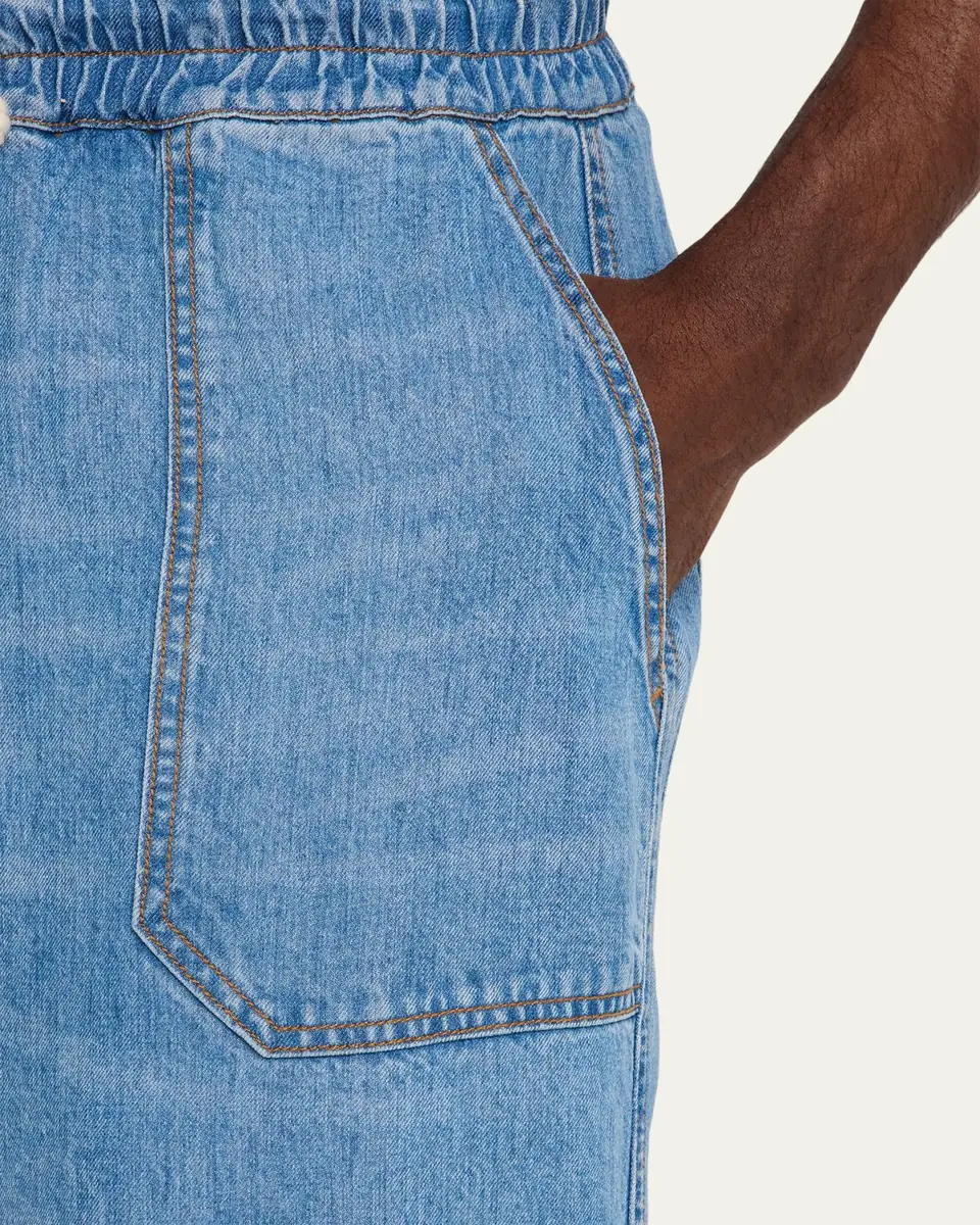 OFFICINE GÉNÉRALE Men's Wide-Leg Drawstring Trousers | Thumbnail 5 OFFICINE GÉNÉRALE Men's Wide-Leg Drawstring Trousers | Thumbnail 5