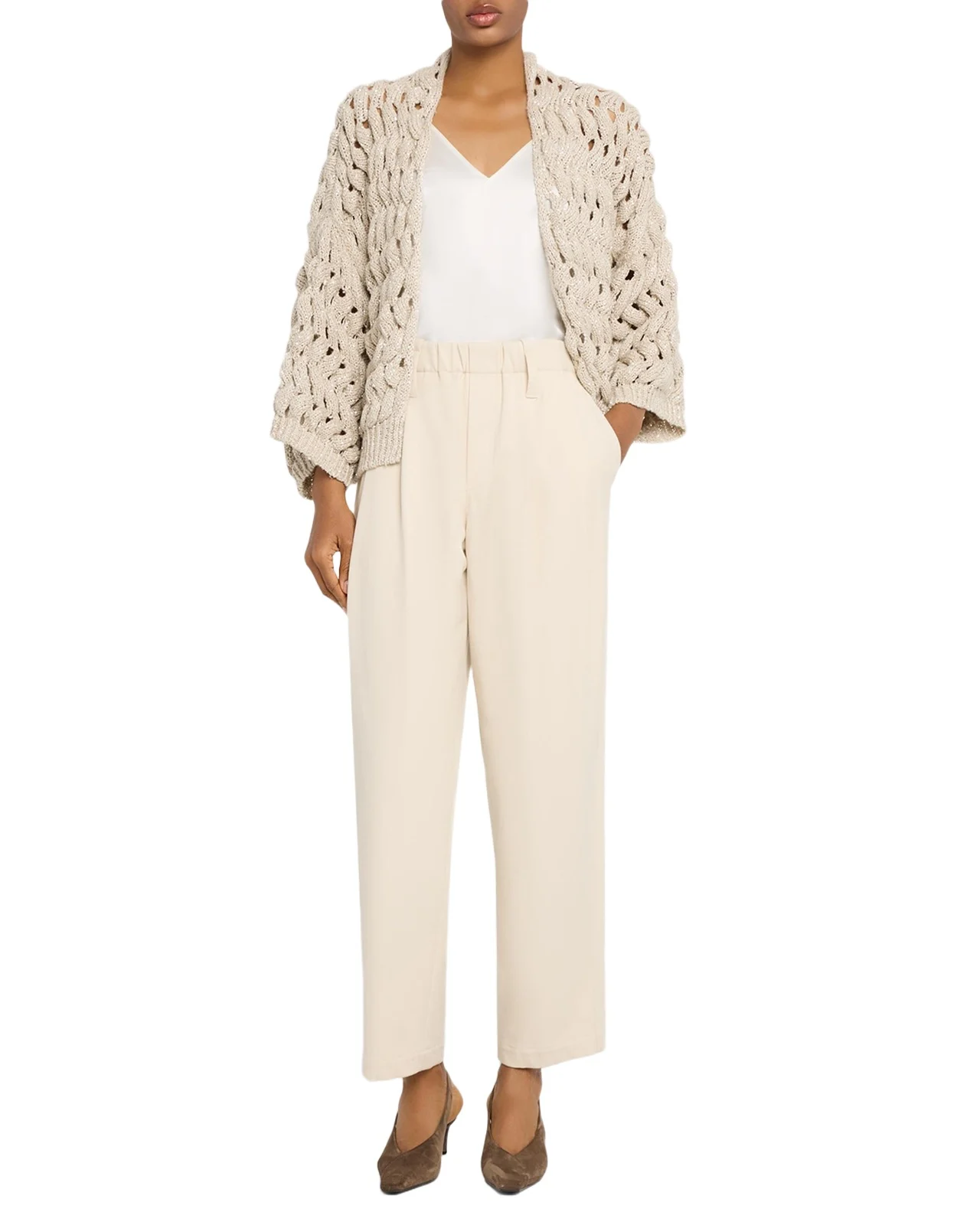 Paillette Open-Knit Cardigan Paillette Open-Knit Cardigan