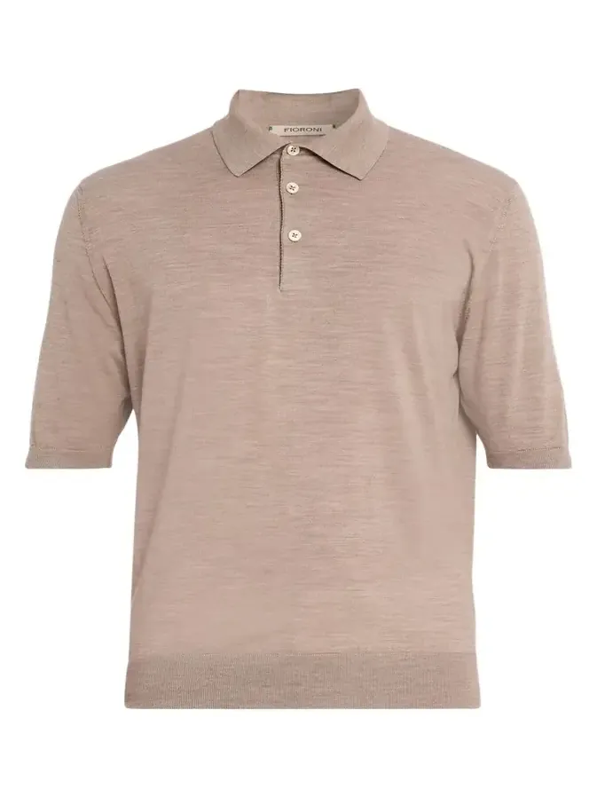 Fioroni Men's Fine-Knit Melange Wool Polo Shirt