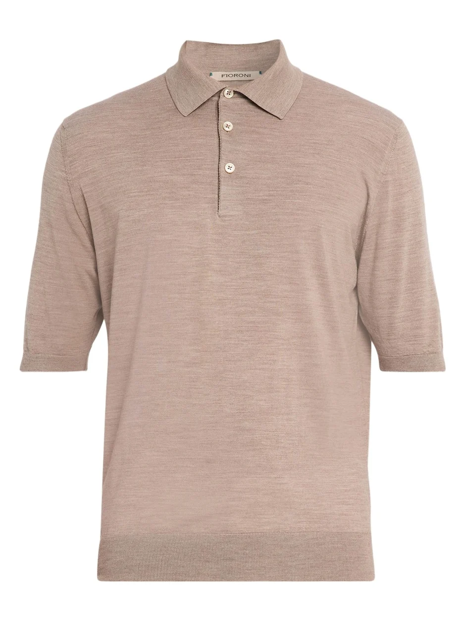 Fioroni Men's Fine-Knit Melange Wool Polo Shirt