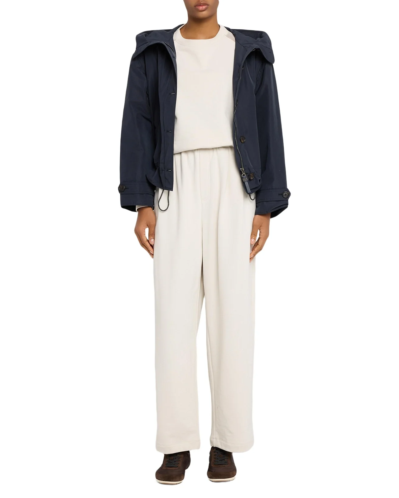 Sheer-Sleeve Sweatshirt