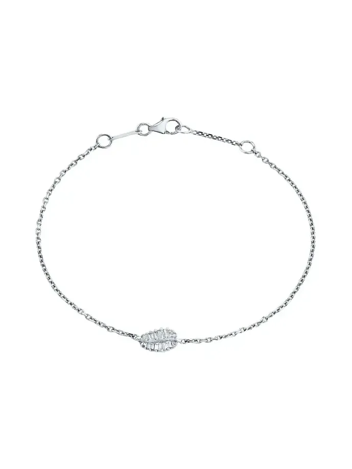 18k White Gold Small Palm Leaf Bracelet 18k White Gold Small Palm Leaf Bracelet
